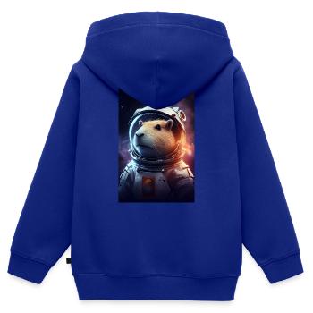 Capybara Capybara rongeur animal astronaute - Sweat Premium à capuche zippé enfant bio - bleu roi - Dos - AI Model Kid Male (0cm)