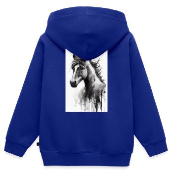 Pferd Pferde Reiten Pferdereiten Sprungreiten - Kinder Premium Organic Zip Hoodie - Royalblau - Hinten - AI Model Kid Male (0cm)
