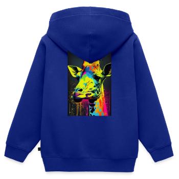 Giraffe Tier Afrika Giraffen PopArt Animal - Kinder Premium Organic Zip Hoodie - Royalblau - Hinten - AI Model Kid Male (0cm)