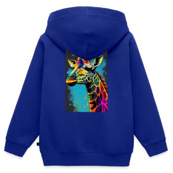Giraffe Tier Afrika Giraffen Animal PopArt - Kinder Premium Organic Zip Hoodie - Royalblau - Hinten - AI Model Kid Male (0cm)