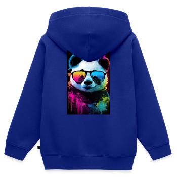 Panda Ours Panda Animal Pandas Animal PopArt - Sweat Premium à capuche zippé enfant bio - bleu roi - Dos - AI Model Kid Male (0cm)