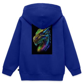 weiblicher Drache - Kinder Premium Organic Zip Hoodie - Royalblau - Hinten - AI Model Kid Male (0cm)