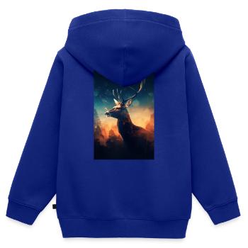 Reh Hirsch Jäger Tier Sunset - Kids Premium Organic Zip-up Hoodie - royal blue - Back - AI Model Kid Male (0cm)