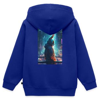 Hase Häschen Tier Haustier Hasen Futuristic - Kinder Premium Organic Zip Hoodie - Royalblau - Hinten - AI Model Kid Male (0cm)