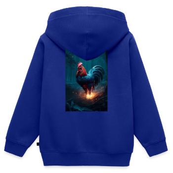 Chicken Chickens Farm Animal Rooster Farmer Farmer - Kids Premium Organic Zip-up Hoodie - royal blue - Back - AI Model Kid Male (0cm)
