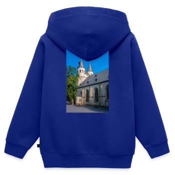 bâtiment historique école secondaire Ratsgymnasium - Sweat Premium à capuche zippé enfant bio - bleu roi - Dos - AI Model Kid Male (0cm)
