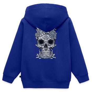 Schädel - Kinder Premium Organic Zip Hoodie - Royalblau - Hinten - AI Model Kid Male (0cm)
