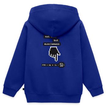 musclemass formula - Kids Premium Organic Zip-up Hoodie - royal blue - Back - AI Model Kid Male (0cm)