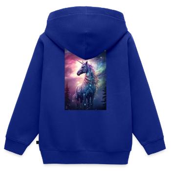 Einhorn Einhörner Märchen Magisch Galaxy - Kinder Premium Organic Zip Hoodie - Royalblau - Hinten - AI Model Kid Male (0cm)