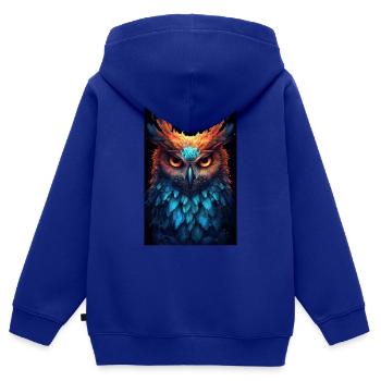 Owl Bird Animal Owls Animals - Kids Premium Organic Zip-up Hoodie - royal blue - Back - AI Model Kid Male (0cm)