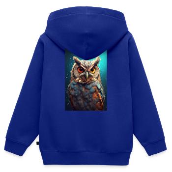 Owl, Bird, Animal, Owls, Animal - Kids Premium Organic Zip-up Hoodie - royal blue - Back - AI Model Kid Male (0cm)