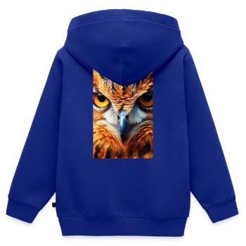 Owl, Bird, Animal, Owls, Animal - Kids Premium Organic Zip-up Hoodie - royal blue - Back - AI Model Kid Male (0cm)
