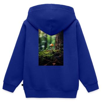 Mushroom Mushrooms Funghi Mushroom Nature - Kids Premium Organic Zip-up Hoodie - royal blue - Back - AI Model Kid Male (0cm)