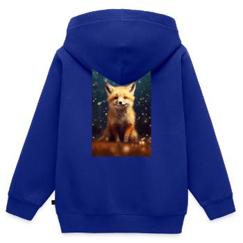 Renard Renards Aimant Les Animaux - Sweat Premium à capuche zippé enfant bio - bleu roi - Dos - AI Model Kid Male (0cm)