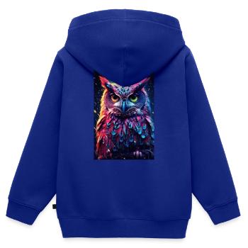 Owl Bird Animal Owl Night - Kids Premium Organic Zip-up Hoodie - royal blue - Back - AI Model Kid Male (0cm)