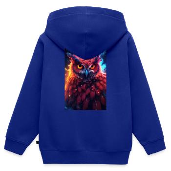 Owl, Bird, Animal, Owls, Animal - Kids Premium Organic Zip-up Hoodie - royal blue - Back - AI Model Kid Male (0cm)