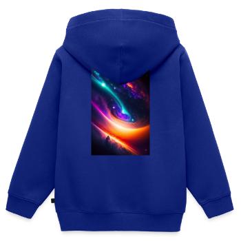 Abstract Galaxy - Kids Premium Organic Zip-up Hoodie - royal blue - Back - AI Model Kid Male (0cm)