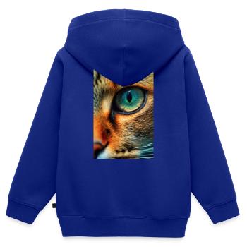 Chat, Amoureux Des Chats, Propriétaire De Chat, Chaton - Sweat Premium à capuche zippé enfant bio - bleu roi - Dos - AI Model Kid Male (0cm)