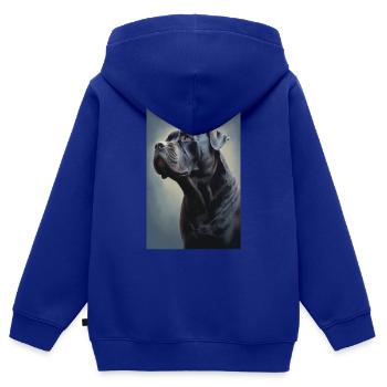 Cane Corso Hund Animal - Kinder Premium Organic Zip Hoodie - Royalblau - Hinten - AI Model Kid Male (0cm)