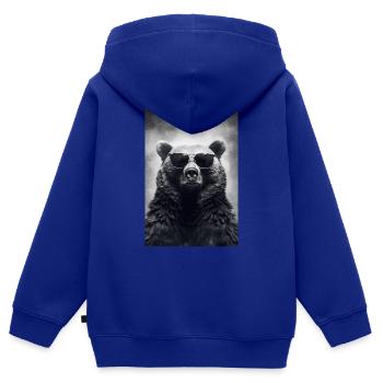 Bear Grizzly Bear Lunettes de soleil Brown Bear Bear - Sweat Premium à capuche zippé enfant bio - bleu roi - Dos - AI Model Kid Male (0cm)