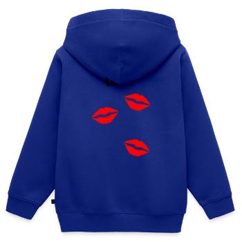 Küss küsst mich - Kinder Premium Organic Zip Hoodie - Royalblau - Hinten - AI Model Kid Male (0cm)