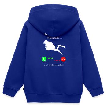 Diving is calling me - Kids Premium Organic Zip-up Hoodie - royal blue - Back - AI Model Kid Male (0cm)