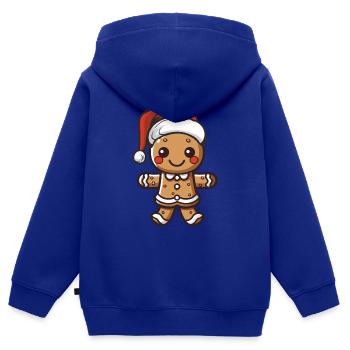 lebkuchenmann - Kinder Premium Organic Zip Hoodie - Royalblau - Hinten - AI Model Kid Male (0cm)