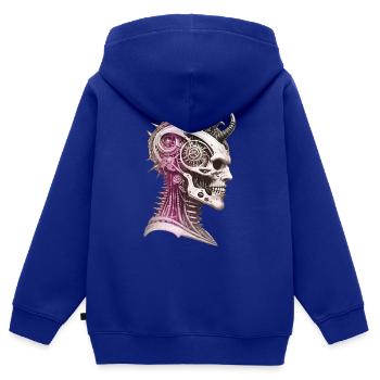 The age of madness - Kids Premium Organic Zip-up Hoodie - royal blue - Back - AI Model Kid Male (0cm)