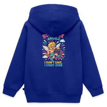 Boombox Angelz – Start Over - Kinder Premium Organic Zip Hoodie - Royalblau - Hinten - AI Model Kid Male (0cm)