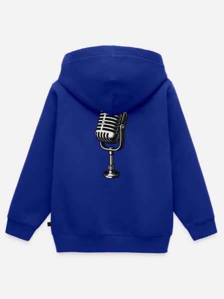 Altes Mikrofon - Kinder Premium Organic Zip Hoodie - Royalblau
