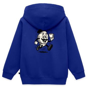 Französisches Croissant - Kinder Premium Organic Zip Hoodie - Royalblau - Hinten - AI Model Kid Male (0cm)