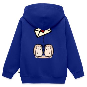 Liebesbriefe Valentinstag - Kinder Premium Organic Zip Hoodie - Royalblau - Hinten - AI Model Kid Male (0cm)