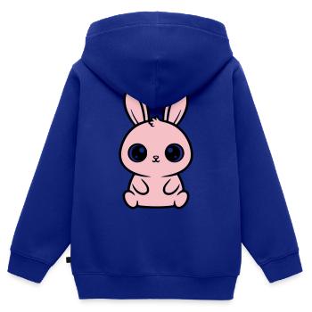 Kawaii Hase Rosa Große Augen Süß - Kinder Premium Organic Zip Hoodie - Royalblau - Hinten - AI Model Kid Male (0cm)