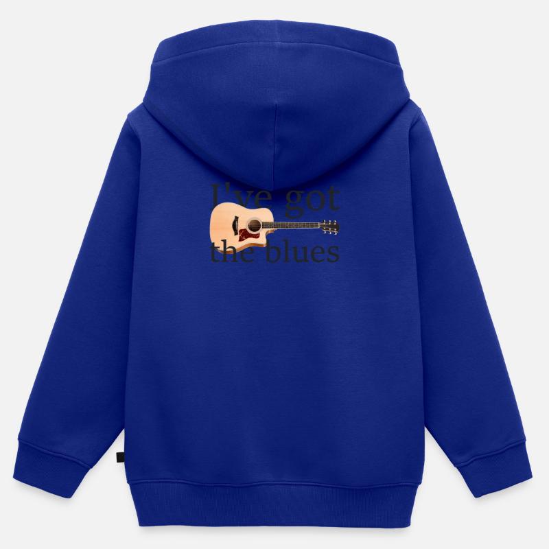 The blues - Sweat Premium à capuche zippé enfant bio - bleu roi