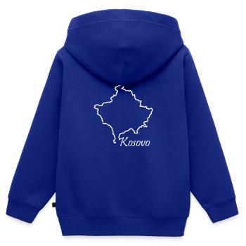 kosovo - Kinder Premium Organic Zip Hoodie - Royalblau - Hinten - AI Model Kid Male (0cm)