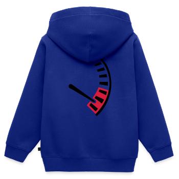 Compteur vitesse voiture - Sweat Premium à capuche zippé enfant bio - bleu roi - Dos - AI Model Kid Male (0cm)