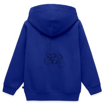 Lebensdauer - Kinder Premium Organic Zip Hoodie - Royalblau - Hinten - AI Model Kid Male (0cm)