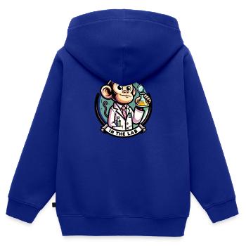 In the Lab - Kinder Premium Organic Zip Hoodie - Royalblau - Hinten - AI Model Kid Male (0cm)