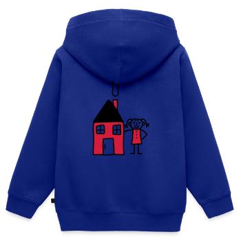 Frau am Haus - V2 - Kinder Premium Organic Zip Hoodie - Royalblau - Hinten - AI Model Kid Male (0cm)