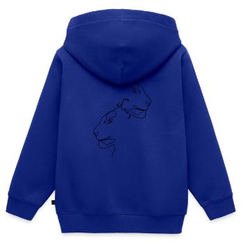 Tiger Kontur Löwe - Kinder Premium Organic Zip Hoodie - Royalblau - Hinten - AI Model Kid Male (0cm)