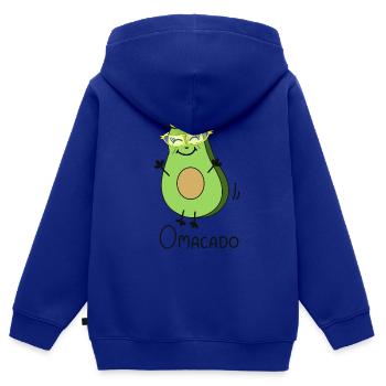 Omacado - Oma Avocado Familien fotoshooting - Kinder Premium Organic Zip Hoodie - Royalblau - Hinten - AI Model Kid Male (0cm)