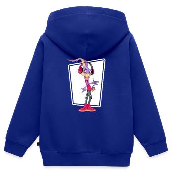 HipHop MC Real Ghetto Battle Rap Music Freestyle - Sweat Premium à capuche zippé enfant bio - bleu roi - Dos - AI Model Kid Male (0cm)