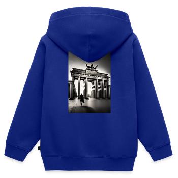 Berlin black White - Kinder Premium Organic Zip Hoodie - Royalblau - Hinten - AI Model Kid Male (0cm)