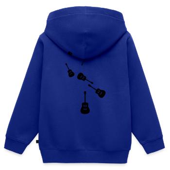 Gitarre Akustik - Kinder Premium Organic Zip Hoodie - Royalblau - Hinten - AI Model Kid Male (0cm)