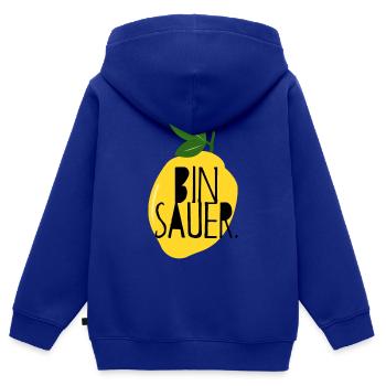 Bin sauer - Zitrone - Schlechte Laune - Statement - Kinder Premium Organic Zip Hoodie - Royalblau - Hinten - AI Model Kid Male (0cm)