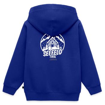 Seefeld Tirol Österreich Ski T Shirt Design - Kinder Premium Organic Zip Hoodie - Royalblau - Hinten - AI Model Kid Male (0cm)