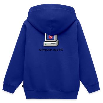 Computer sagt nein - Kinder Premium Organic Zip Hoodie - Royalblau - Hinten - AI Model Kid Male (0cm)
