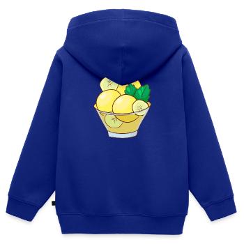 Crème glacée, crème glacée, crème glacée, crème glacée, boule, crème glacée, sundae - Sweat Premium à capuche zippé enfant bio - bleu roi - Dos - AI Model Kid Male (0cm)