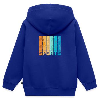 Sports - Kids Premium Organic Zip-up Hoodie - royal blue - Back - AI Model Kid Male (0cm)