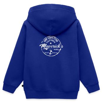 Surf at Maverick s - Kinder Premium Organic Zip Hoodie - Royalblau - Hinten - AI Model Kid Male (0cm)